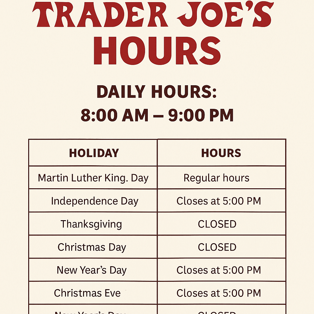 Trader Joe's Hours