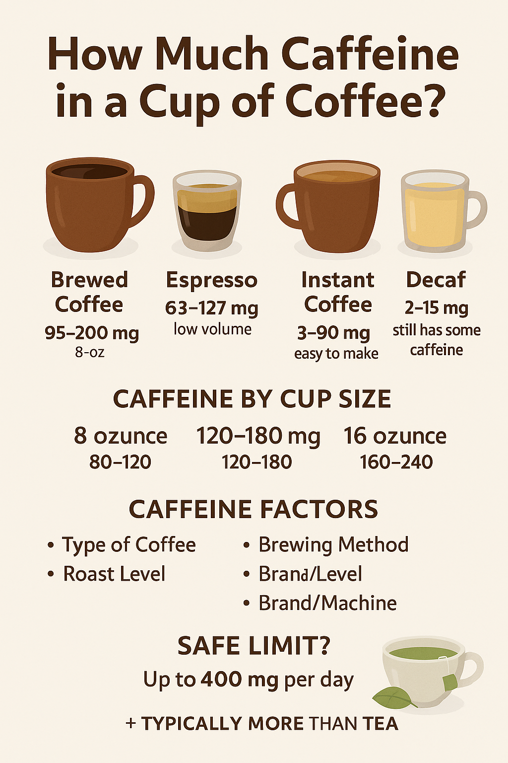 How Much Caffeine in a Cup of Coffee